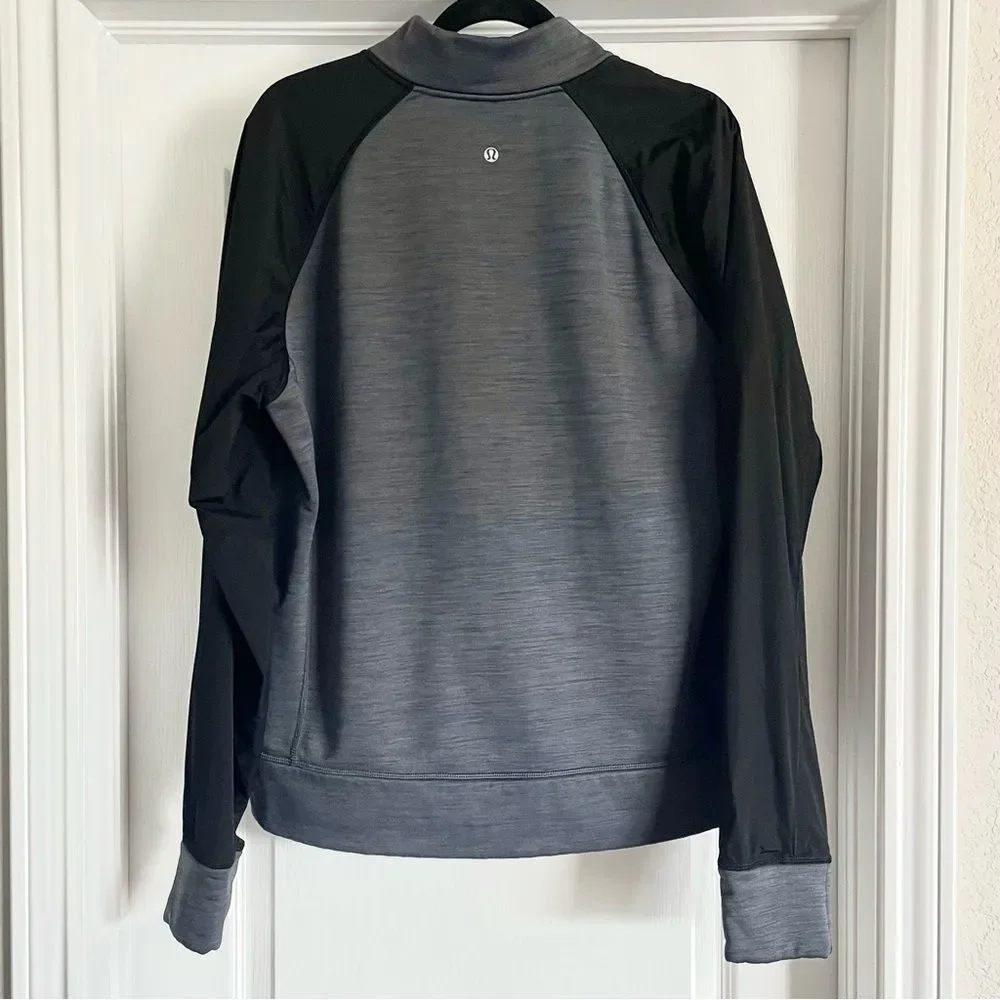 Lululemon Revolution Bomber Heathered Jay Grey / Black Size L